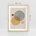 Plakat w ramie 30x40 - Boho Światło - abstrakcyjna sztuka, boho kształty - rama drewno