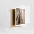 Plakat w ramie 30x40 - Schody Wymiarów - schody, tunel - rama biała