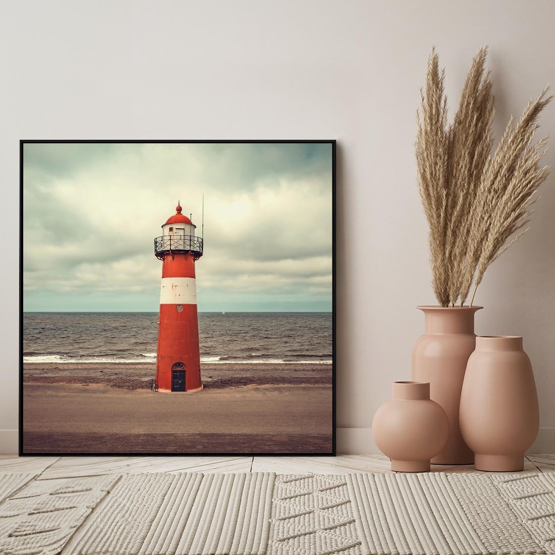Obraz w ramie 50x50 - Retro Urok Morza - fotografia w stylu retro, vintage - rama czarna