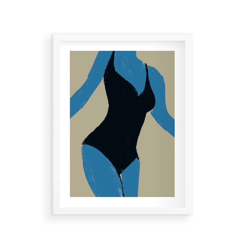 Plakat w ramie 30x40 - Zaklęta Kompozycja - abstrakcyjny plakat, nowoczesna sztuka - rama biała