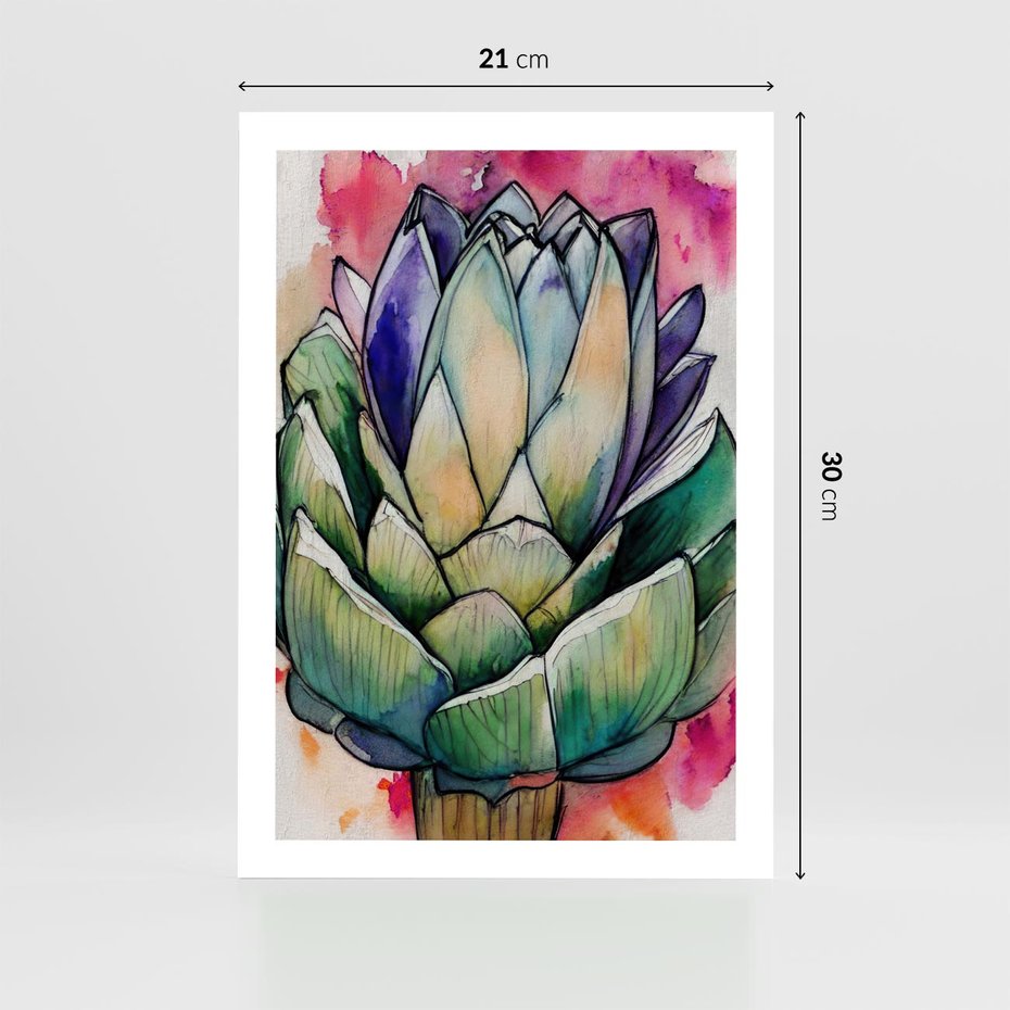 Plakat bez ramy 21x30 - Estetyczna Roślina - abstrakcja, akwarela