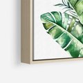 Obraz w ramie 50x50 - Piękno Złotej Rośliny - złote, liście - rama drewno