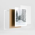 Plakat w ramie 40x50 - Magia Zimy na Obrazie - las, zima - rama biała