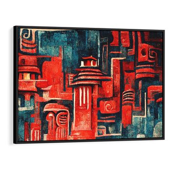 Obraz w ramie 70x50 - Mistyka Wschodnich Światów - orientalna sztuka, nawiązanie do Japonii - rama czarna