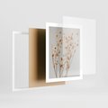Plakat w ramie 40x50 - Delikatne gipsówki - gipsówka, suche - rama biała