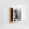 Plakat w ramie 50x70 - Góry w Białym Uroku: Zimowa Sceneria - górski krajobraz, zima - rama biała