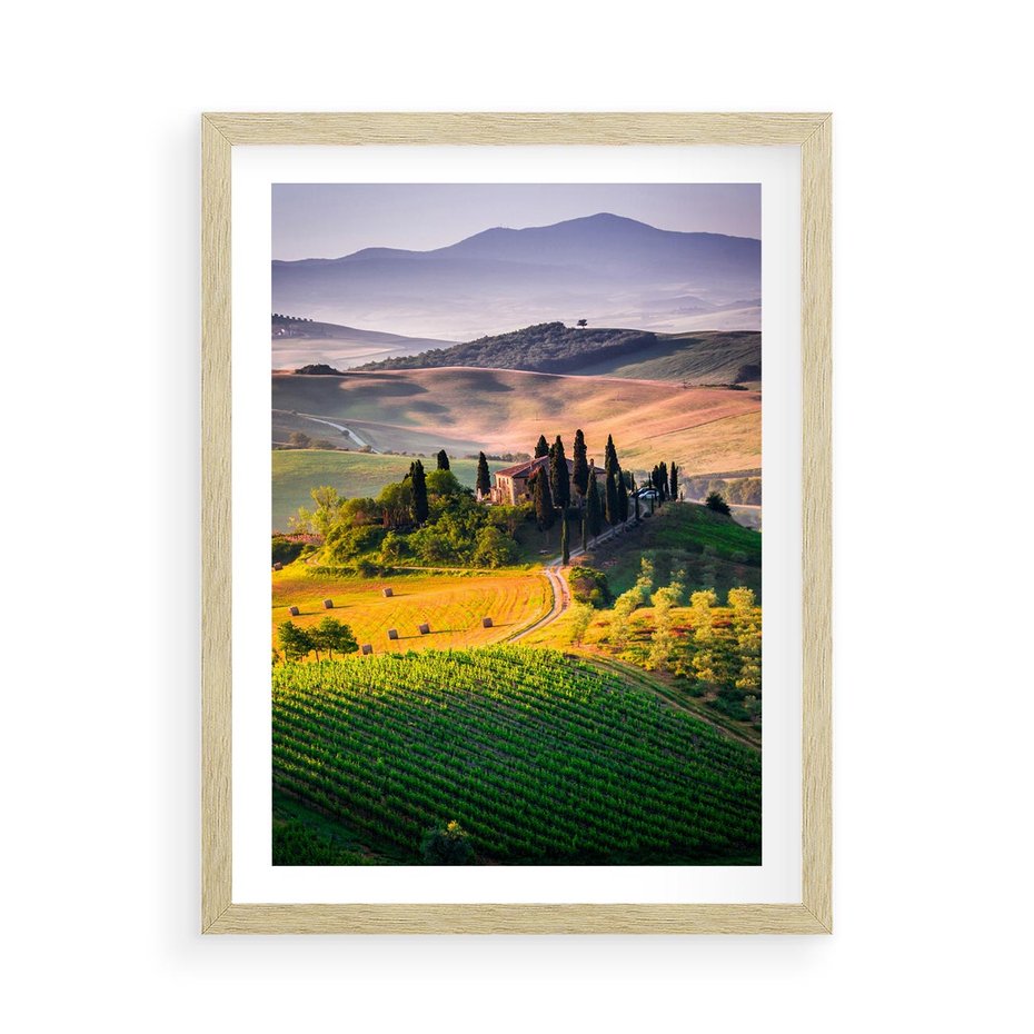 Plakat w ramie 50x70 - Pejzaż w perspektywie - pejzaż, perspektywa - rama drewno