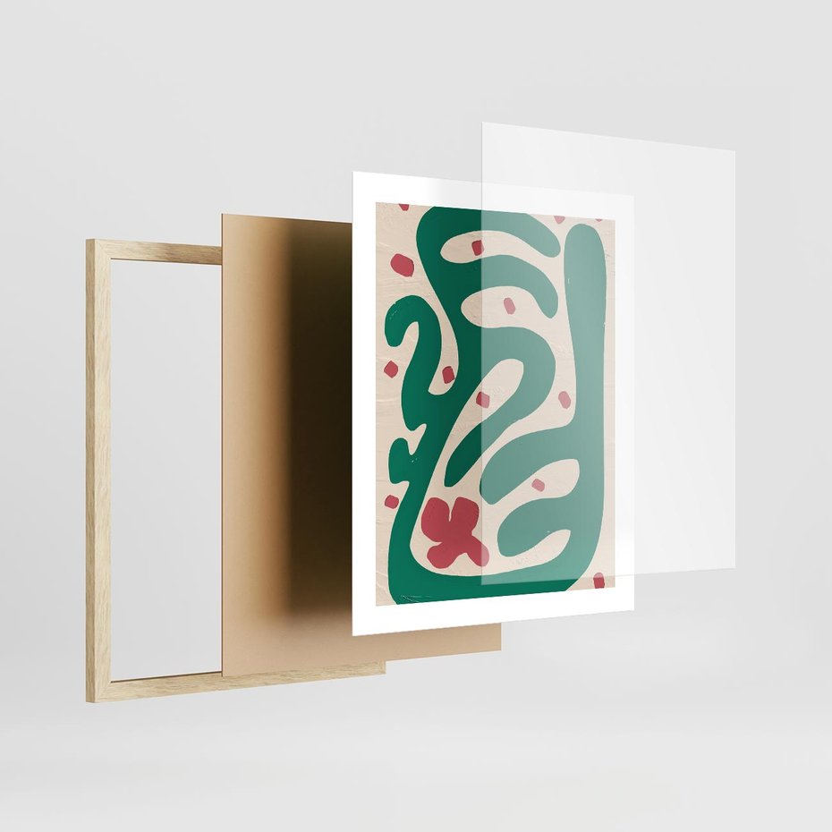 Plakat w ramie 40x50 - Boho Widoki - abstrakcyjny obraz, plakat - rama drewno