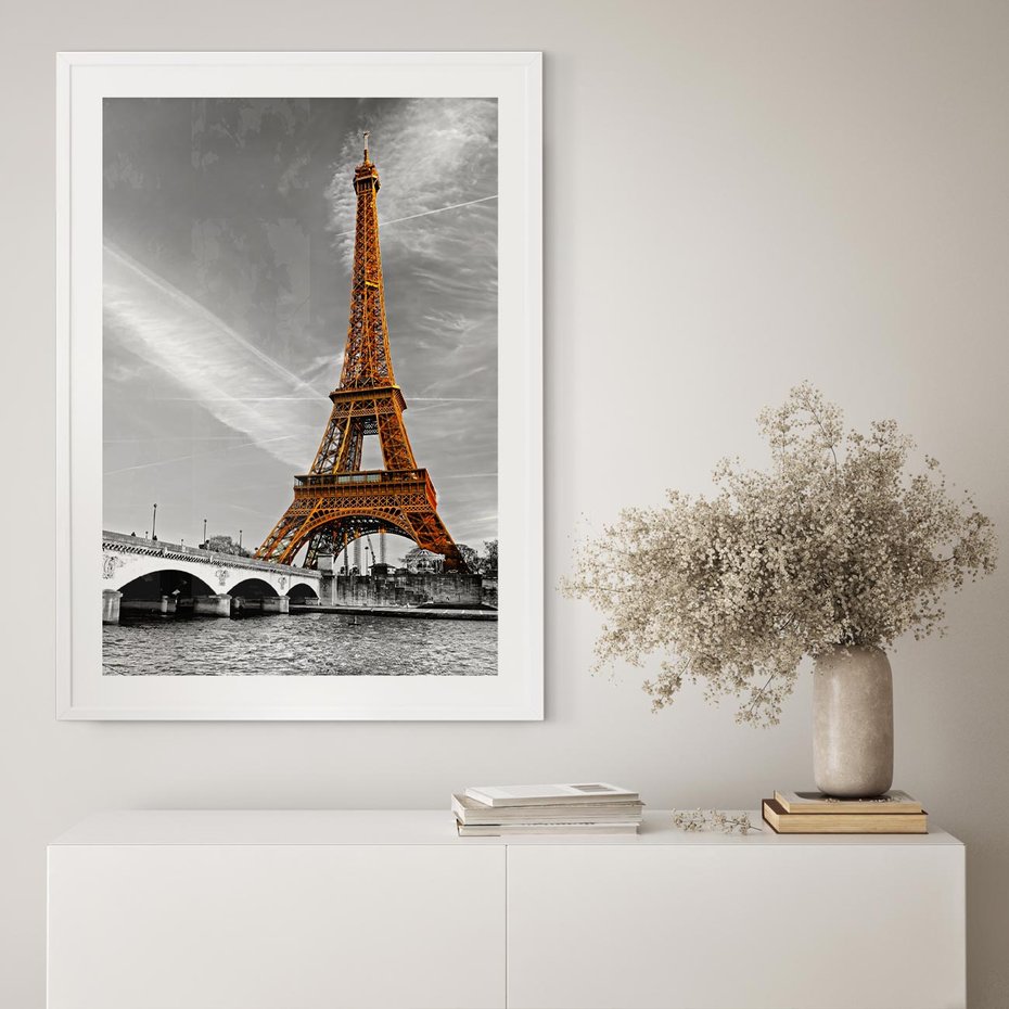 Plakat bez ramy 21x30 - Echa Wieży Eiffla - wieża, Eiffla