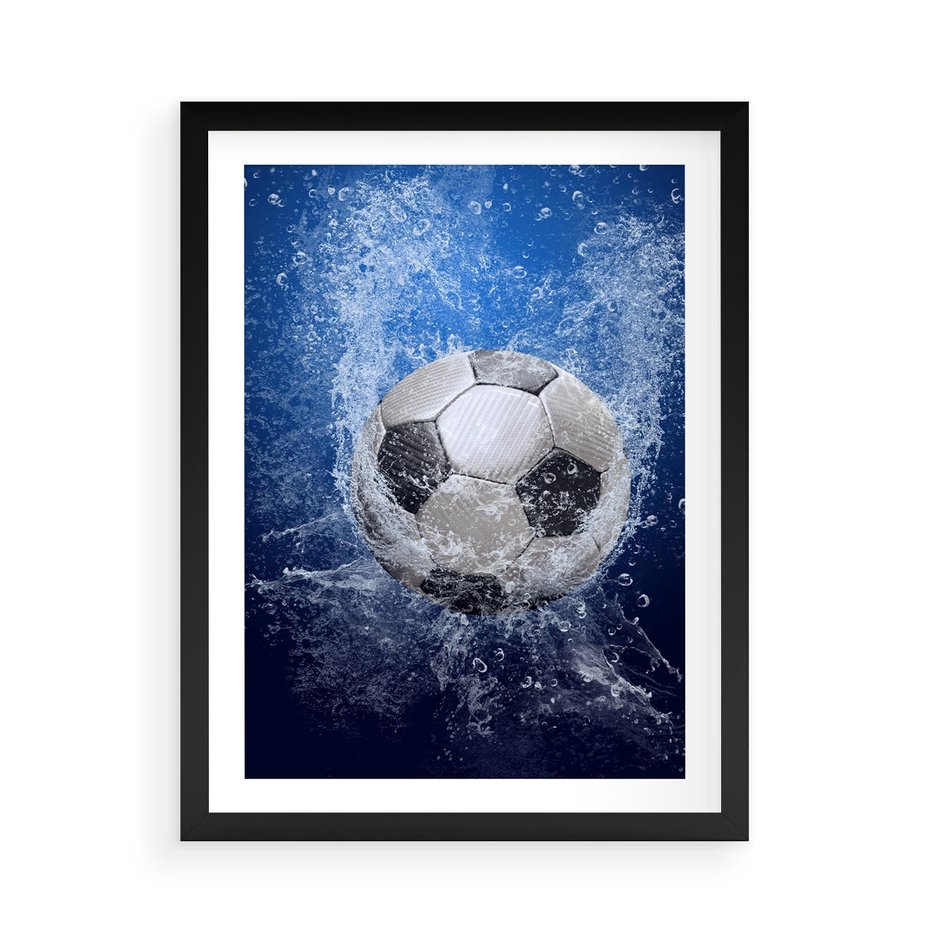 Plakat w ramie 50x70 - Młodzieżowy Zapał - piłka, młodzieżowy - rama czarna