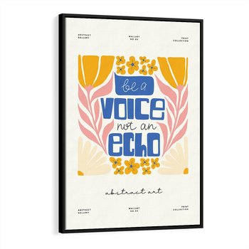 Obraz w ramie 50x70 - Złote Impulsy - typografia, kwiaty - rama czarna