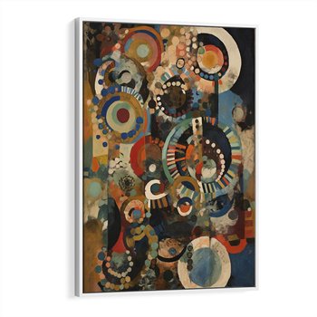 Obraz w ramie 70x100 - Podróżne Wizje Aberracji - abstrakcyjny obraz, mnogość kolorów - rama biała