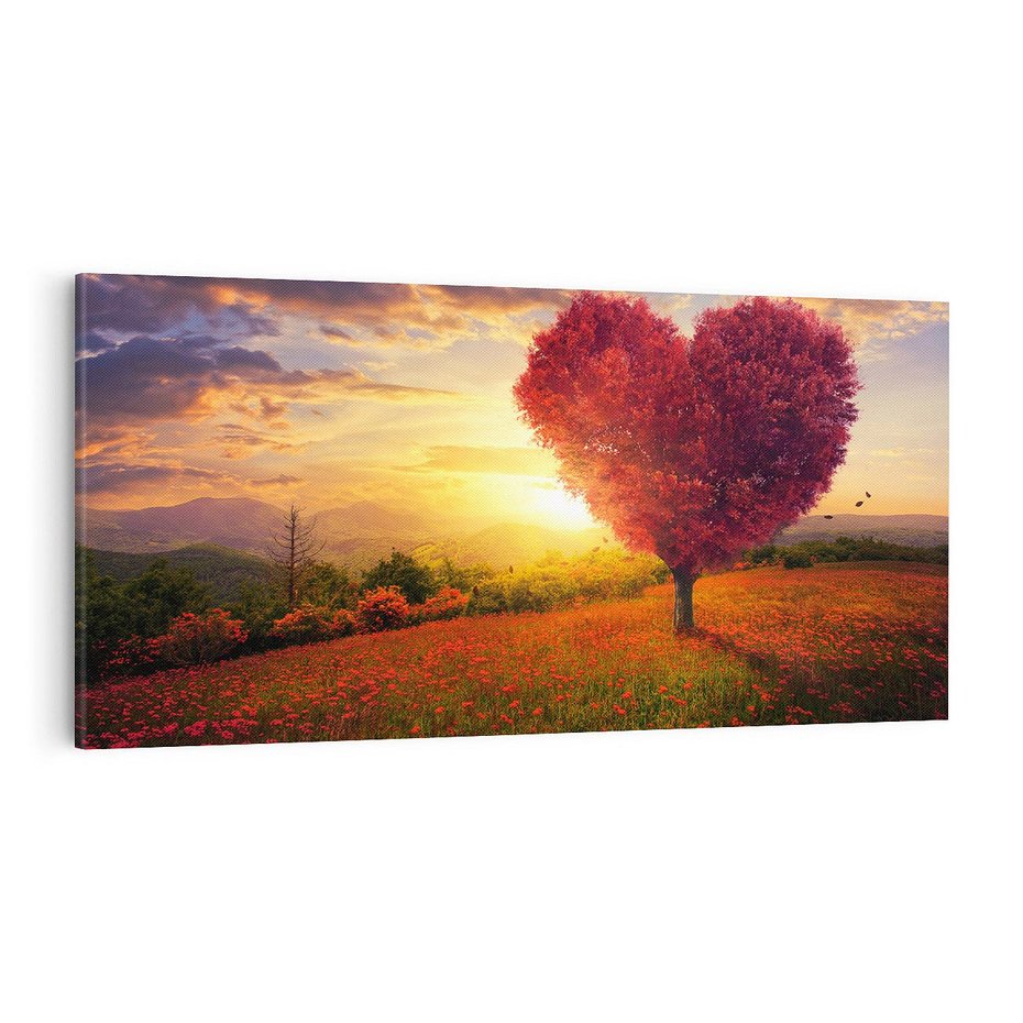 Obraz na płótnie 120x60 - serce natury - drzewo, serce