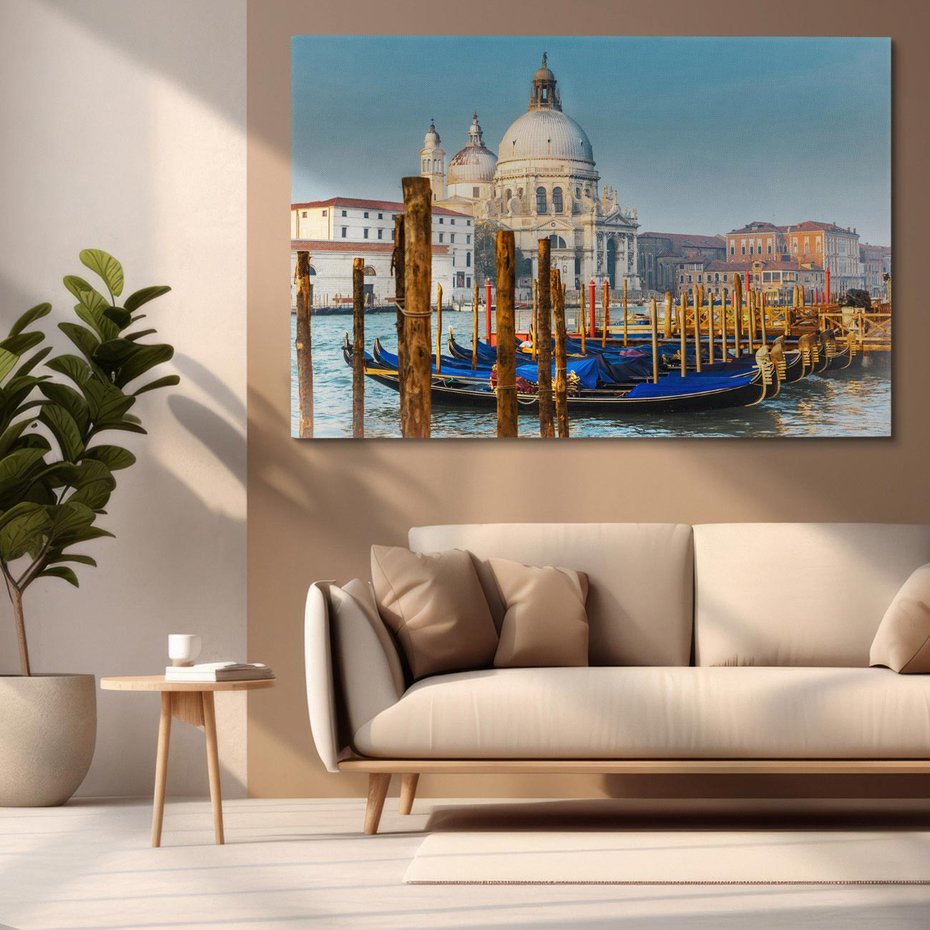 Obraz na płótnie 120x80 - Urok Wenecji - fotografia, przystań w Wenecji