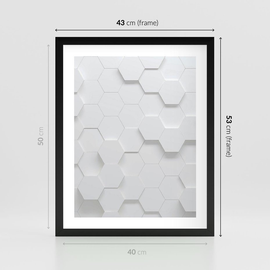 Plakat w ramie 40x50 - Intrygujący Wymiar - geometria, 3D - rama czarna
