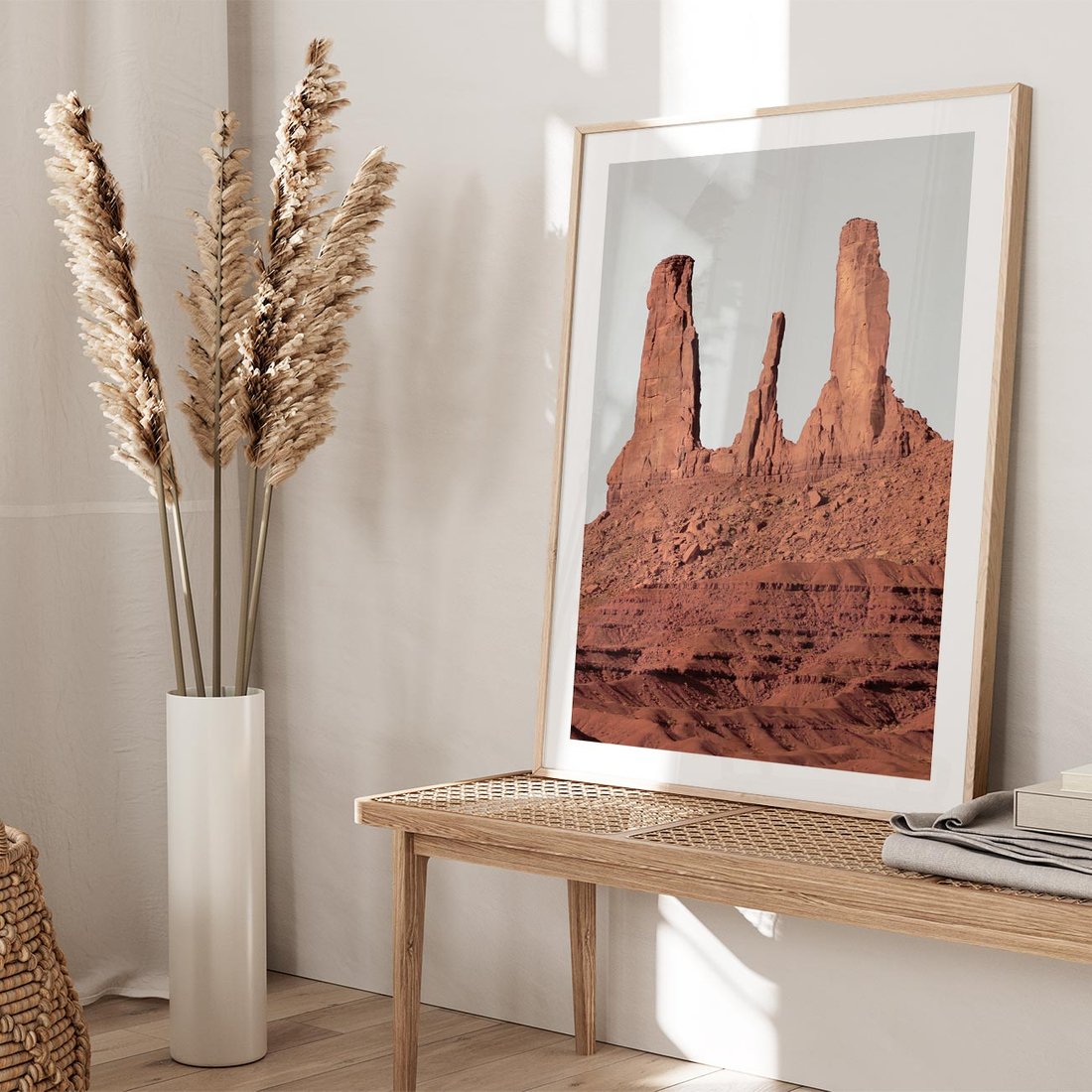Plakat w ramie 40x50 - Surowość Pustyni - pustynia, kanion - rama drewno