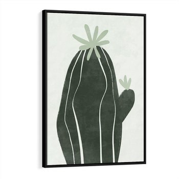 Obraz w ramie 50x70 - Zieleń Inspirującego Życia - zielony plakat, minimalizm - rama czarna