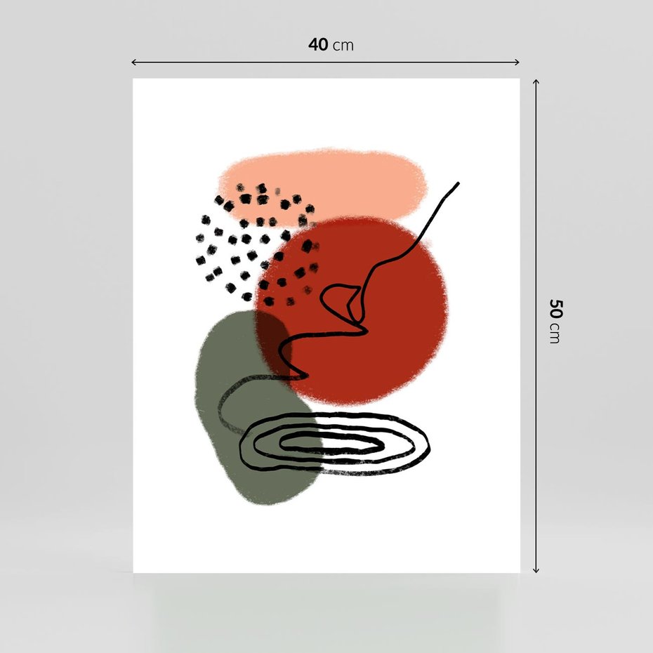 Plakat bez ramy 40x50 - Boho w Brązie - abstrakcyjna sztuka, boho kształty