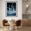 Plakat w ramie 30x40 - Nocne pejzaże miasta - miasto, nocą - rama czarna