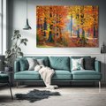 Obraz na płótnie 70x50 - Jesienny taniec lasu - jesień, las