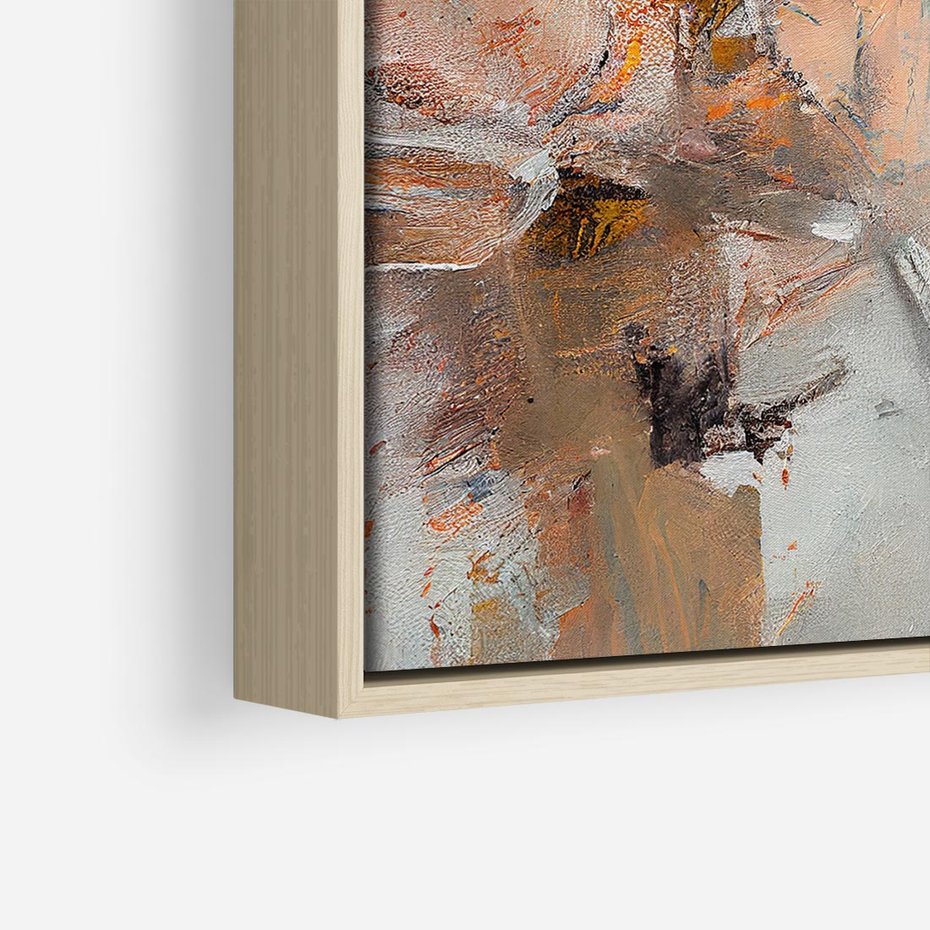 Obraz w ramie 80x80 - Taniec księżycowego pyłu - abstrakcja, tekstury farb - rama drewno