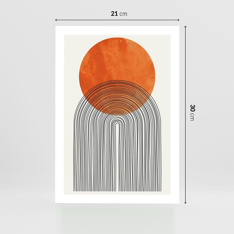 Plakat bez ramy 21x30 - Abstrakcyjne Pulsacje - koło, boho styl