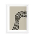 Plakat w ramie 50x70 - Migotliwa Innowacyjna Ekspresja - boho plakat, czarne kropki kreski - rama biała