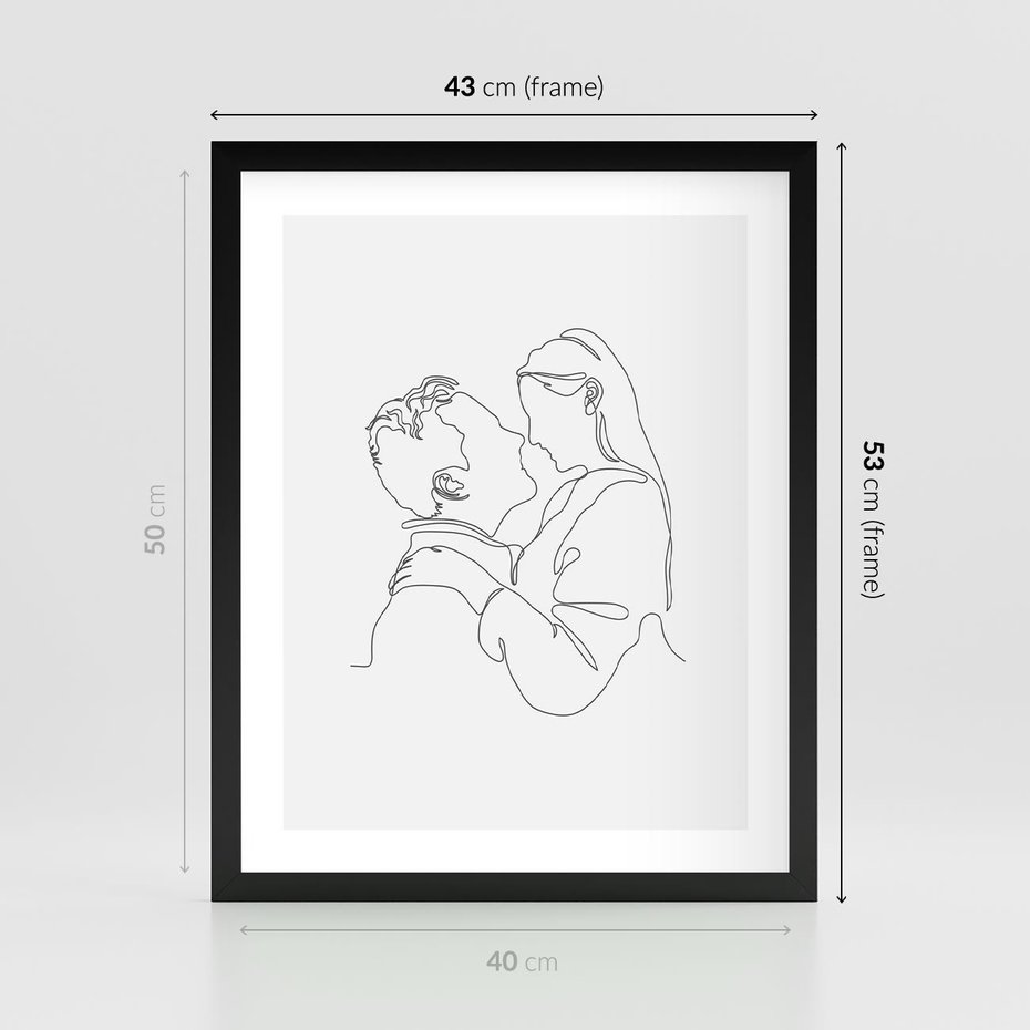 Plakat w ramie 40x50 - Bezgraniczne Tańce - para zakochanych, kobieta i mężczyzna - rama czarna