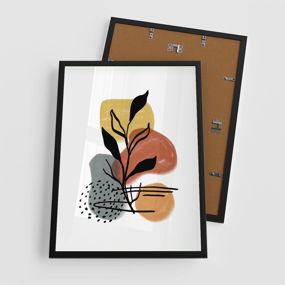 Plakat w ramie 50x70 - Energetyczne Refleksje - abstrakcja, sztuka nowoczesna - rama czarna