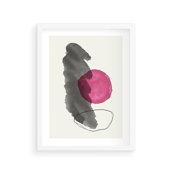 Plakat w ramie 30x40 - Bezczasowe Rytmy - abstrakcyjne nieregularne plamy, czarny - rama biała