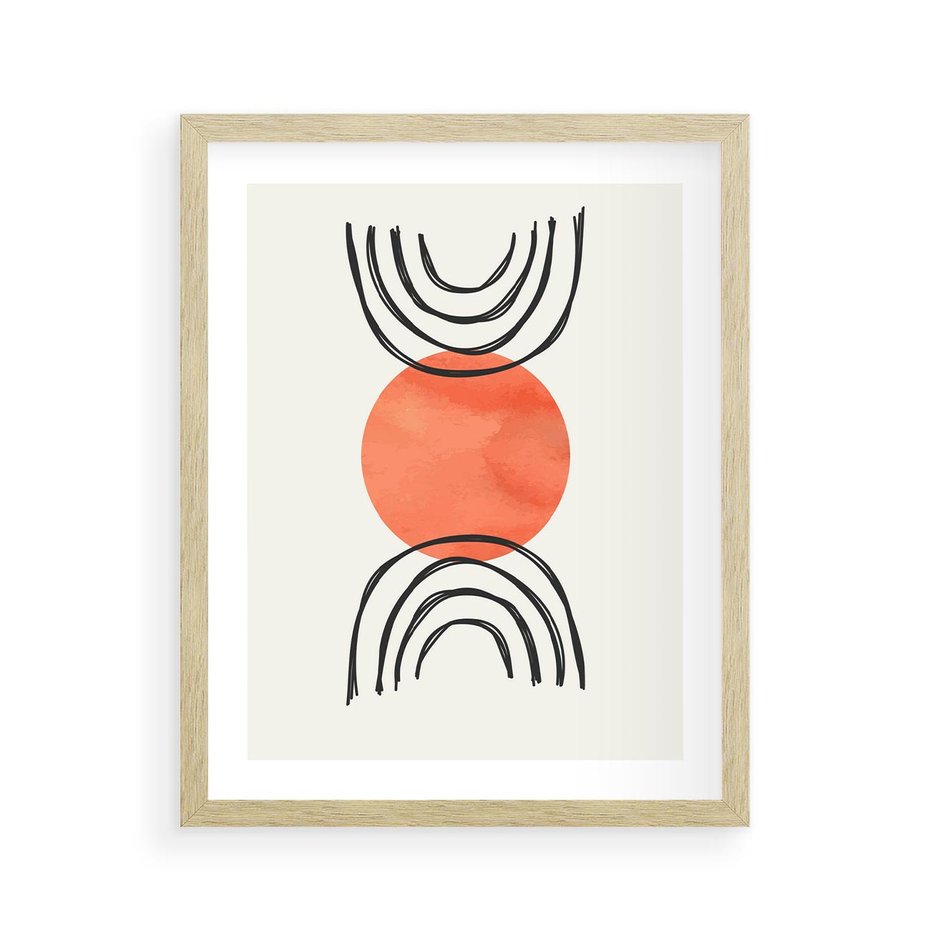 Plakat w ramie 40x50 - Lustrzane Widzenie - koło, boho styl - rama drewno