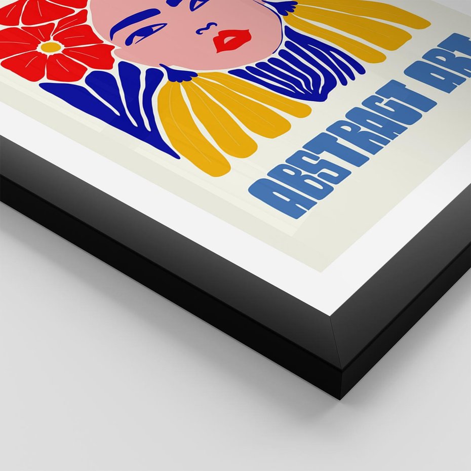 Plakat w ramie 30x40 - Przenikające Refleksje - sztuka abstrakcyjna, nowoczesny plakat - rama czarna