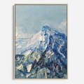 Obraz w ramie 50x70 - Majestat Błękitnych Szczytów - olejny obraz, górski pejzaż - rama drewno