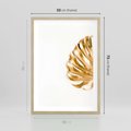 Plakat w ramie 50x70 - Przyjemność dla Oczu - złote, liście - rama drewno