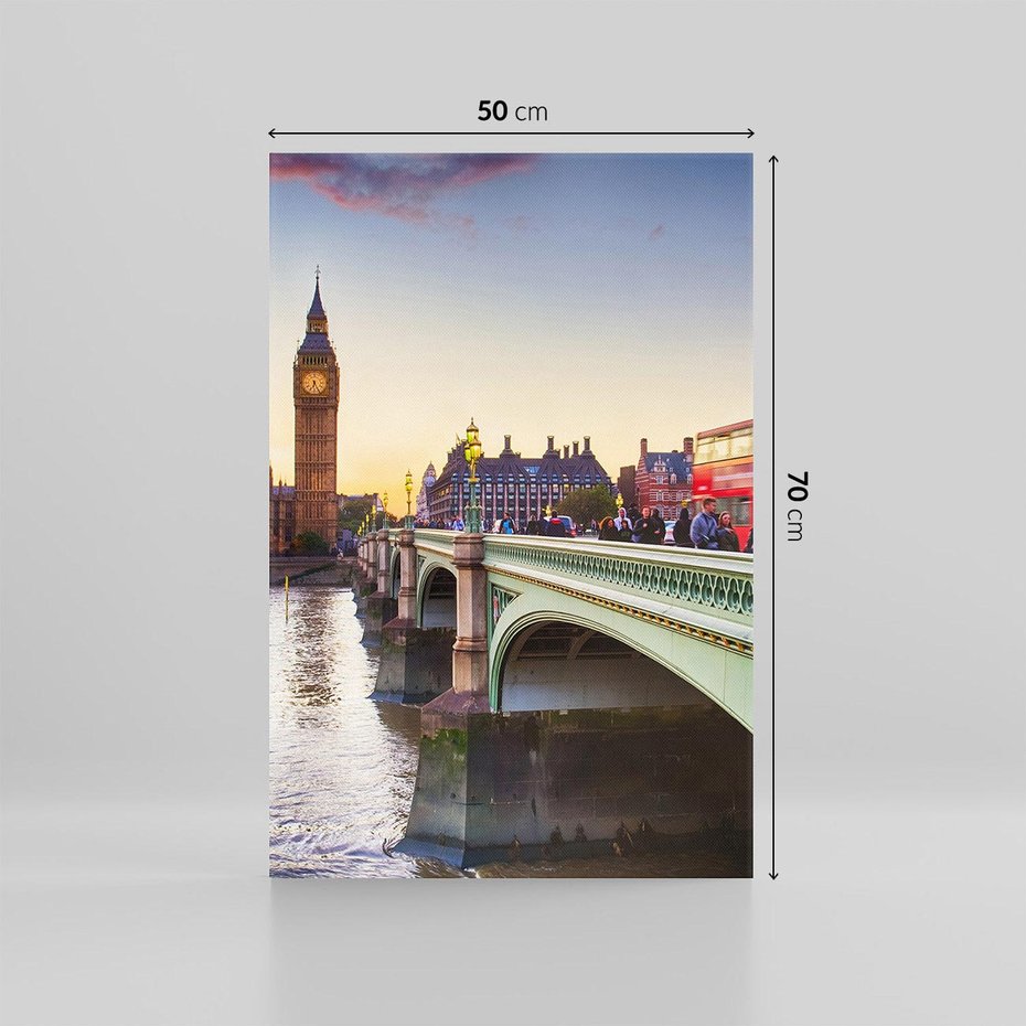 Obraz na płótnie 50x70 - London Calling: Autobus i Big Ben - Londyn, autobus