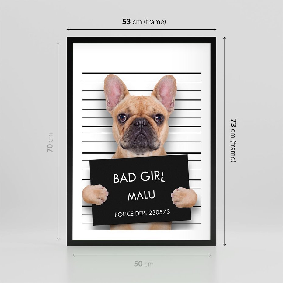 Plakat w ramie 50x70 - przyjaciel na zawsze - pies, piesek - rama czarna