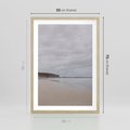 Plakat w ramie 50x70 - Mglista plaża - plaża, mgła - rama drewno
