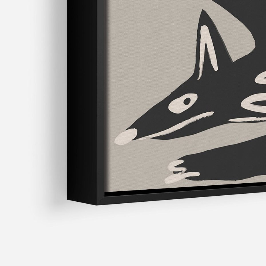 Obraz w ramie 70x100 - Ekspresja Skandynawskiego Światła - skandynawska sztuka, lis - rama czarna
