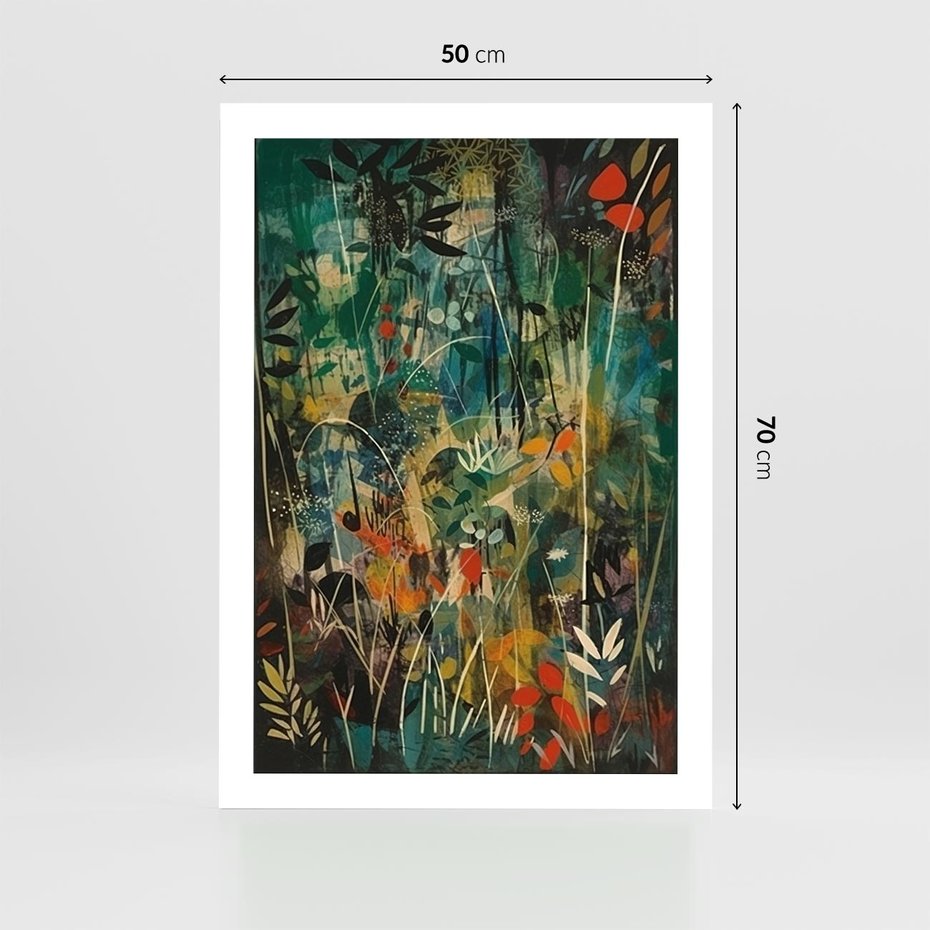 Plakat bez ramy 50x70 - Abstrakcyjne Wariacje Form - abstrakcyjny obraz, mnogość kolorów