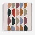 Obraz w ramie 80x80 - Granice Boho - abstrakcyjny obraz, geometryczna kompozycja - rama biała