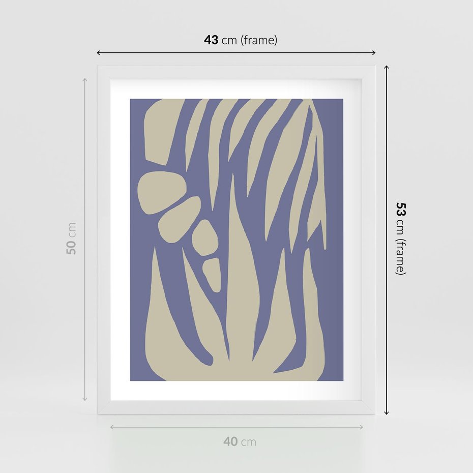 Plakat w ramie 40x50 - Kształty Niewidzialnych Granic - abstrakcyjna sztuka, skandynawski styl - rama biała