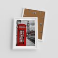 Plakat w ramie 30x40 - Budka w Londynie - Londyn, budka - rama biała