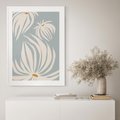 Plakat w ramie 50x70 - Kwiatowe Kształty - kwiaty, nowoczesne i minimalistyczne - rama biała