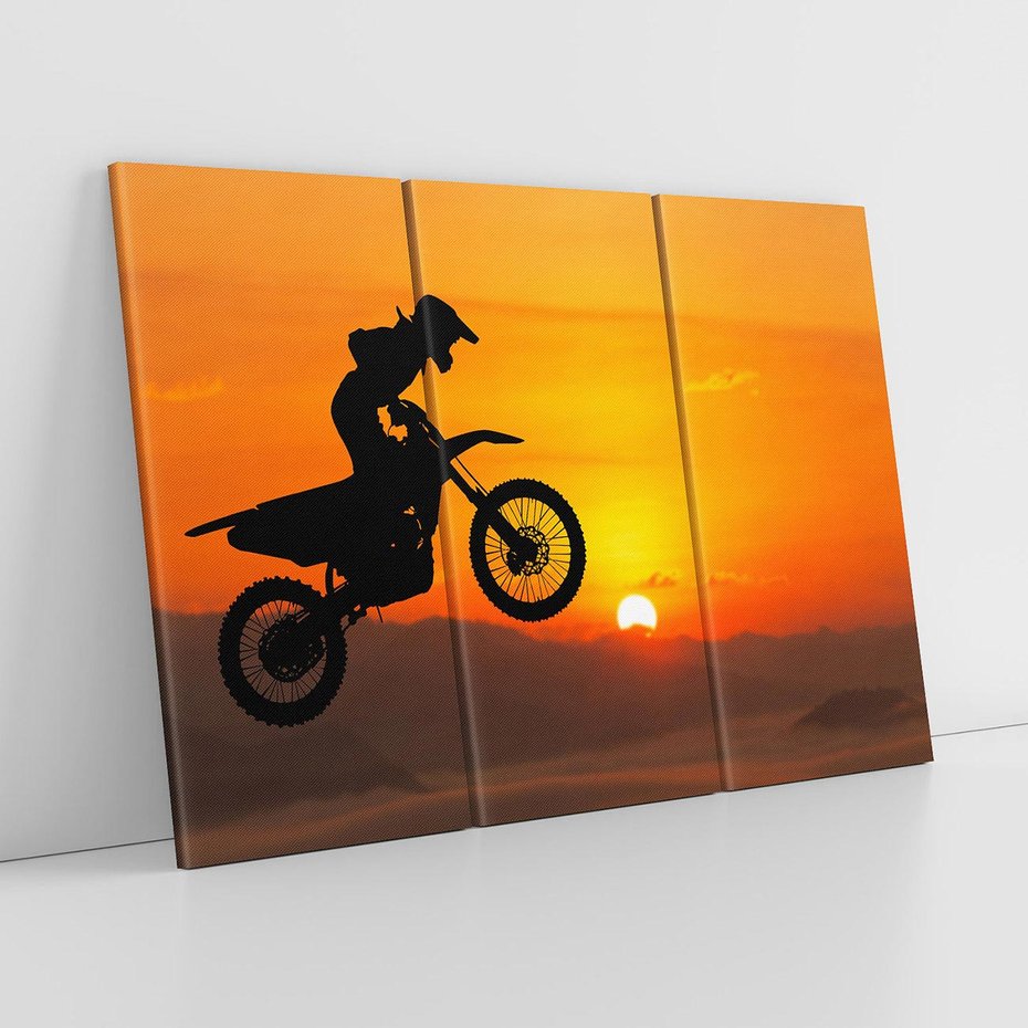 Obraz na płótnie 120x80 - Adrenalina motocyklowego motocrossu - motocykl, motocross