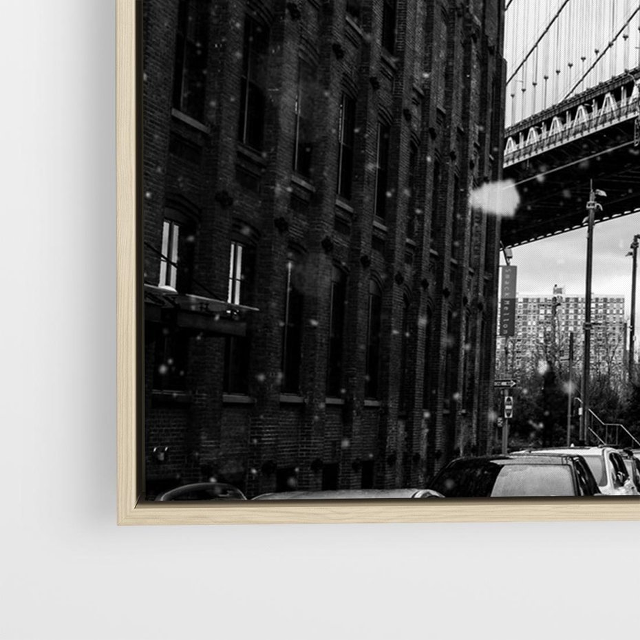 Obraz w ramie 70x50 - Ikona Miasta - Nowy Jork, most - rama drewno