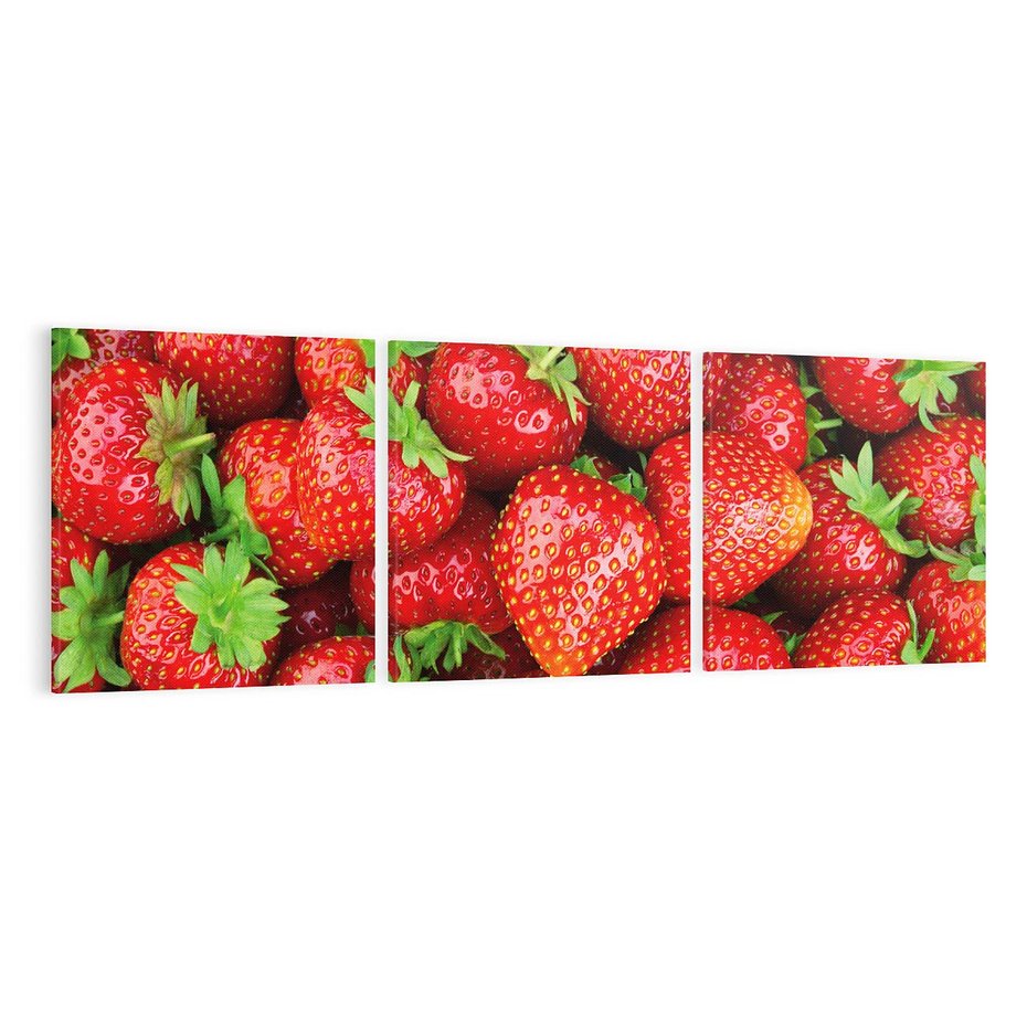 Obraz na płótnie 120x40 - Słodkie kuszenie - truskawki, owoce