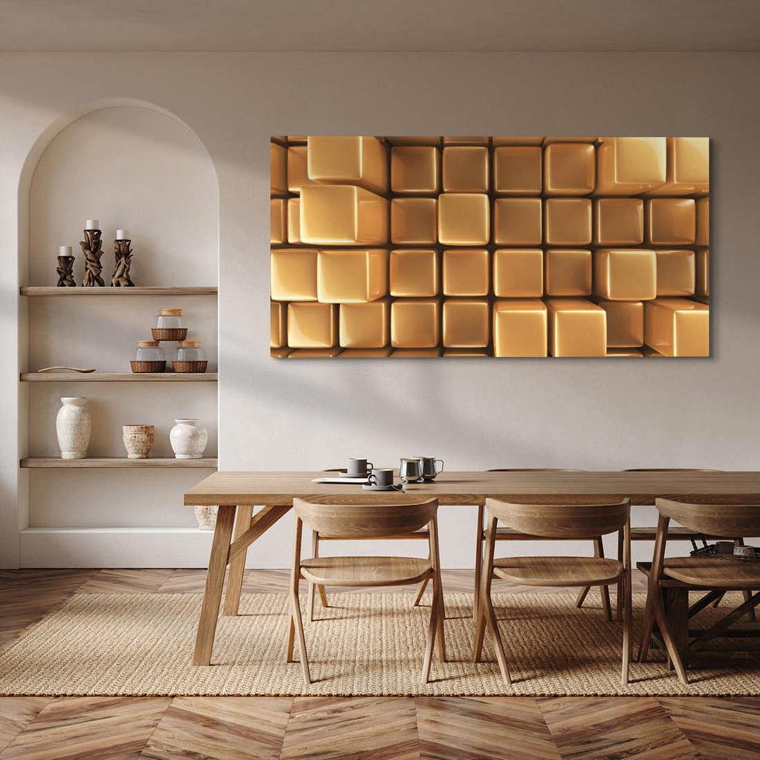 Obraz na płótnie 120x60 - Błyszcząca Elegancja - złoto, 3d