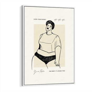 Obraz w ramie 80x120 - Elegancja Kobiecej Formy - nowoczesna sztuka kobieca, plakat - rama biała