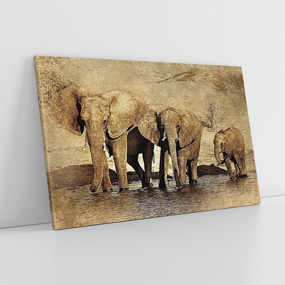 Obraz na płótnie 100x70 - Sztuka abstrakcyjna: Słonie - słonie, sztuka