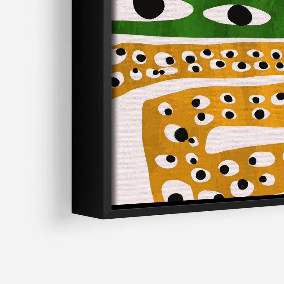 Obraz w ramie 50x50 - Mroczne Wypaczenia - abstrakcyjny obraz, dziwne kształty - rama czarna